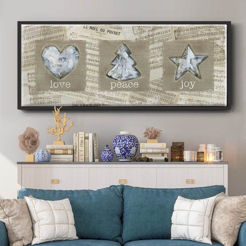 Burlap Music Ornaments- Framed Canvas