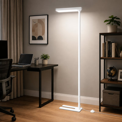 80W 10000LM LED Floor Lamp with Remote, 72.2" Dimmable Full-Spectrum Eye-Care Reading Light and Foot Switch, Super-Bright White Standing Lamp for Living Room, Study, Office or Home