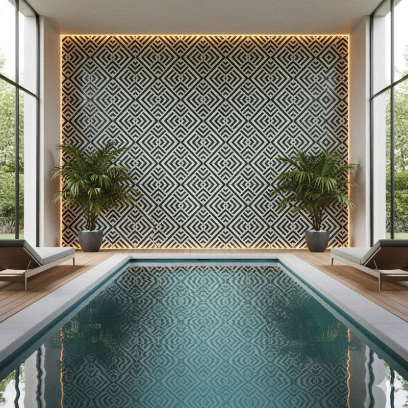 Carreau de sol et mosaïque en marbre 12 po x 12 po Saona Greenhill Mg6011 (5 pièces / boîte)