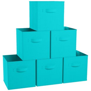 Qumstemily Turquoise Teal Storage Bins for Shelves, Grey Abstract