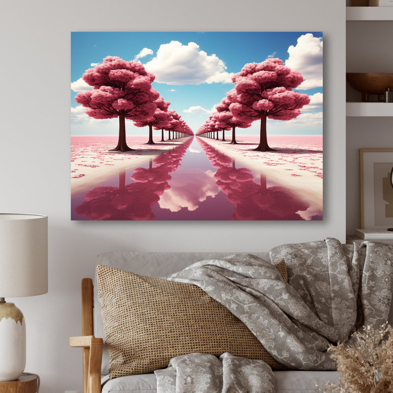 «Rose Tree Path Universe In Parallel» - Art mural en métal science-fiction MT135949, H 24 po x l 32 po x P 1 po