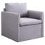 Upholstered Linen Club Chair With Footstool-2054908356