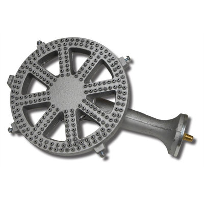 Brûleur en fonte de 11 po King Kooker. Comprend un orifice mâle de 3/8 po et un obturateur d'air