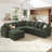 U-Shaped Corduroy Modular Sectional with Storage -1555775011-1555775009