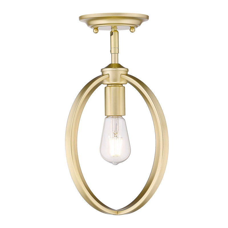 Plafonnier semi-encastré 1 lumière 10,88 po Petitt, Or olympique, Pas d'abat-jour