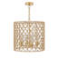 Rhamel E26 Oversized 21.25 inch Rattan Dimmable Pendant Chandelier