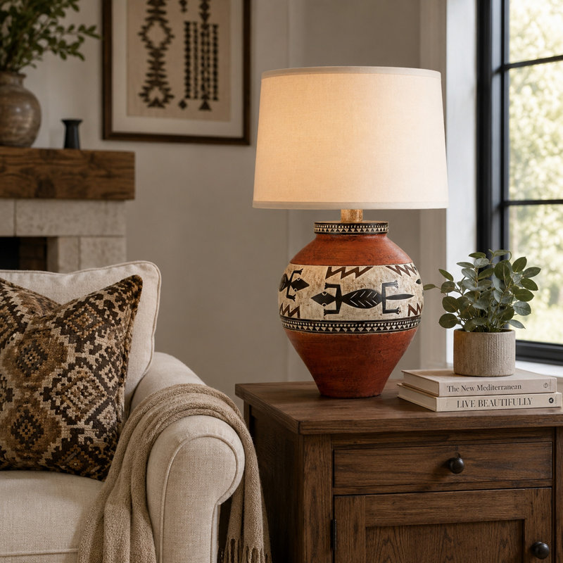 Howle Table Lamp, Brown, No