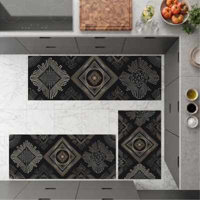 Geometric Mandala Non-Slip Washable Kitchen Mats