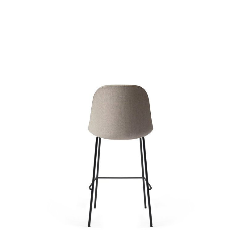 Harbour Upholstered Bar Stool with Metal Frame, Dakar 0842 Black Genuine Leather, Bar Stool (28.7" Seat Height)