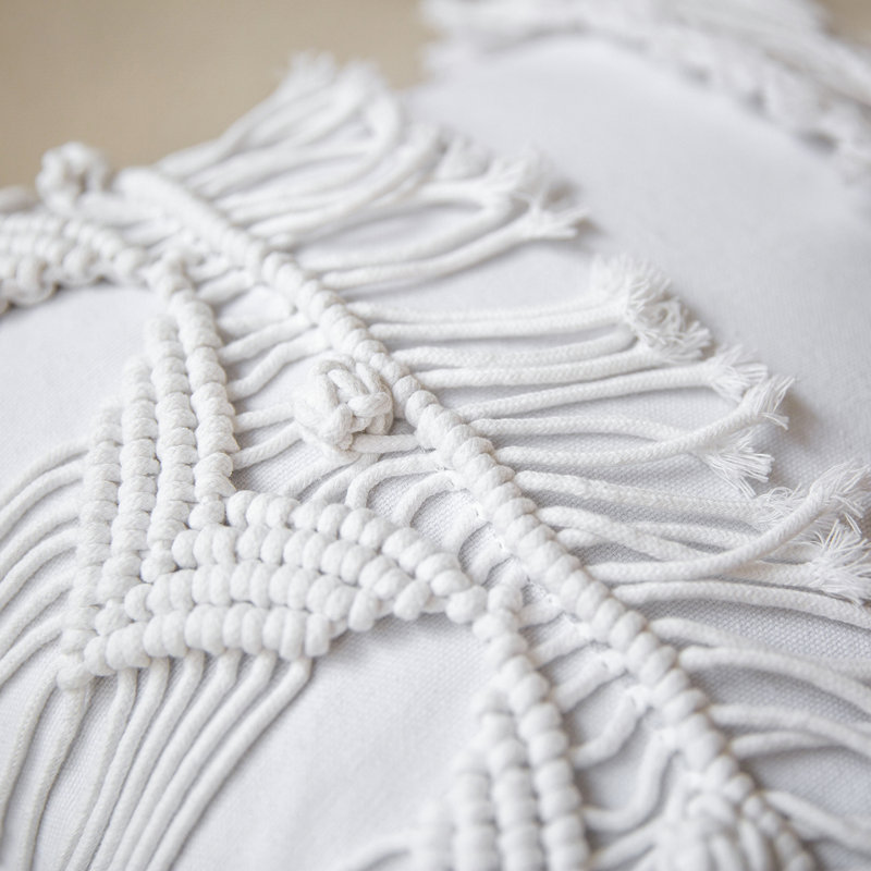 Coussin décoratif en coton, Blanc