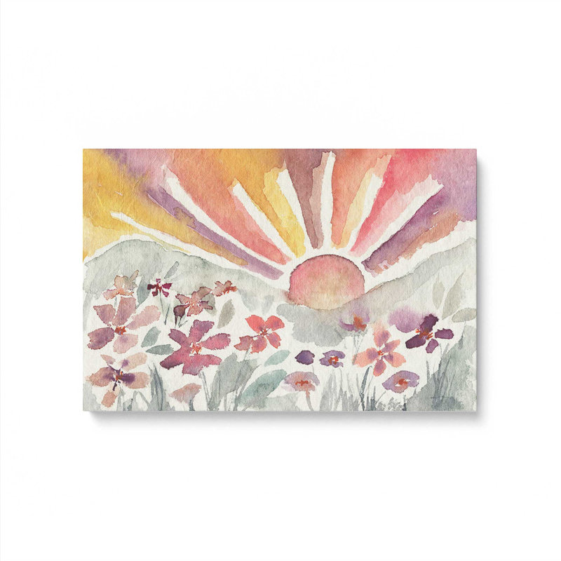 Sunrise Meadow Bloom, H 12 po x l 18 po, Toile tendue, Ne s’applique pas