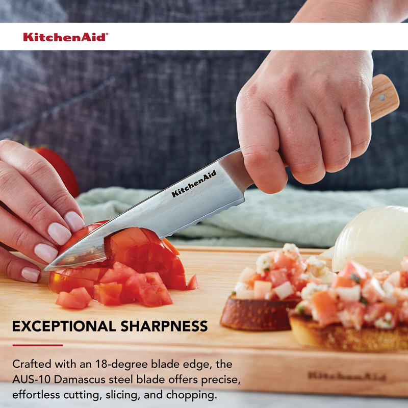 Kitchenaid Premium Damascus Serrated Utility Knife, 5.5 Inch