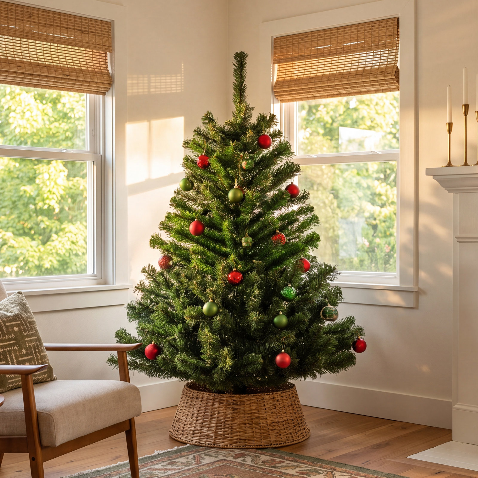 5' Pre-Lit Cedar Christmas Tree