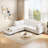 U-shaped Sectional Sofa Couch With A Movable Ottoman And A Coffee Table With Hidden Charging Devices-2130656344