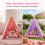 Ensemble de 6 tipis pour enfants, avec guirlandes lumineuses, en lin et coton, pliables, couleurs assorties, parfaits pour une soirée pyjama.