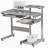 Full-size computer work station desk, gray-1353235220