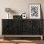 Grande armoire de rangement avec 4 portes à motif concave et convexe - 2 tablettes Mid-Century-1540346510