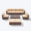 Ensemble de conversation modulaire en rotin 10 pièces avec coussins-266886637