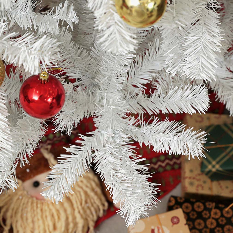Arbre de Noël artificiel blanc de 9 pi de hauteur, H 9 pi