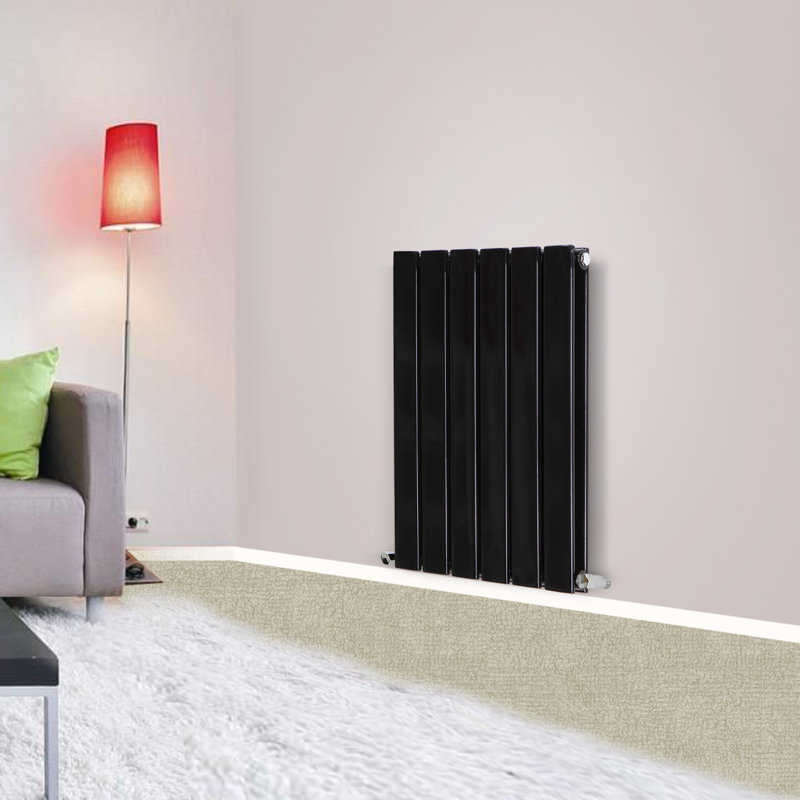 Shonna Vertical Double Flat Panel Radiator, Normal Black, 60cm H x 40.8cm W