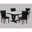 Table rectangulaire moderne en faux marbre et salle à manger