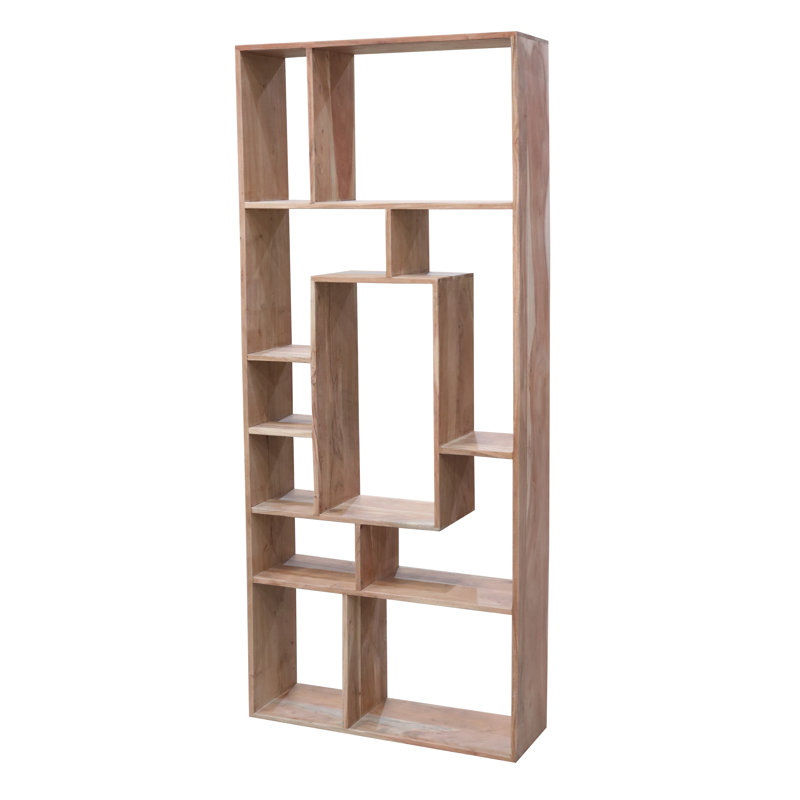 Divine 190cm H x 80cm W Solid Wood Standard Bookcase, Acacia