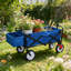Wagon pliant bleu pour le jardin, le magasinage et la plage