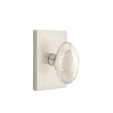 Emtek Privacy Interior Mortise Set w/ Modern Rectangular Rosette & Hammered Egg Knob (RH)
