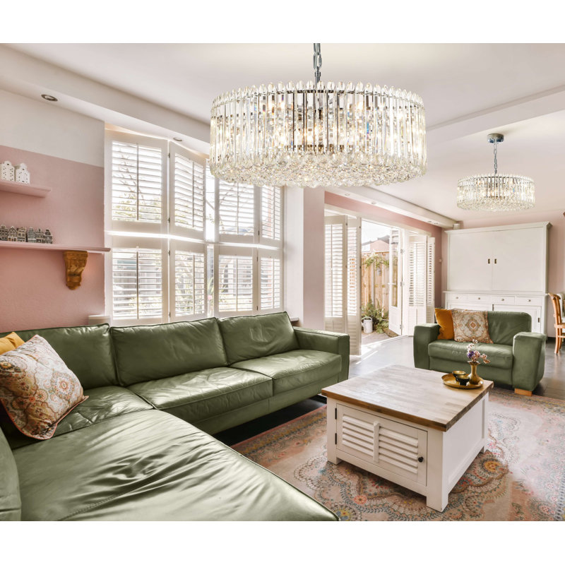 Frederica 15 - Light Chrome Drum Pendant