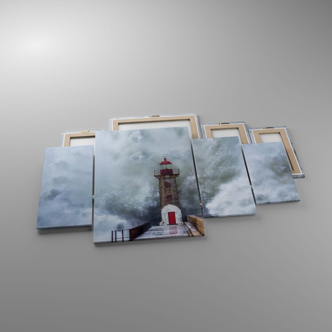 4-tlg. Fotodruck-Set Lantern Sea Storm