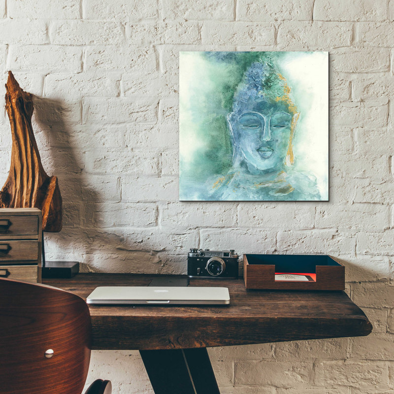 «Gilded Buddha II» par Chris Paschke, H 12 po x l 12 po x P 0,13 po