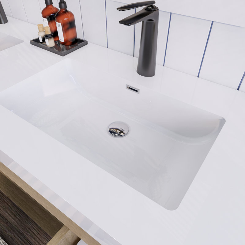 Ensemble de meuble-lavabo double mural 71 "Spring, Chêne blanc
