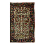 Antique Bakhtiari Pictorial Forest Rug With Mirrored Birds And Blossoms