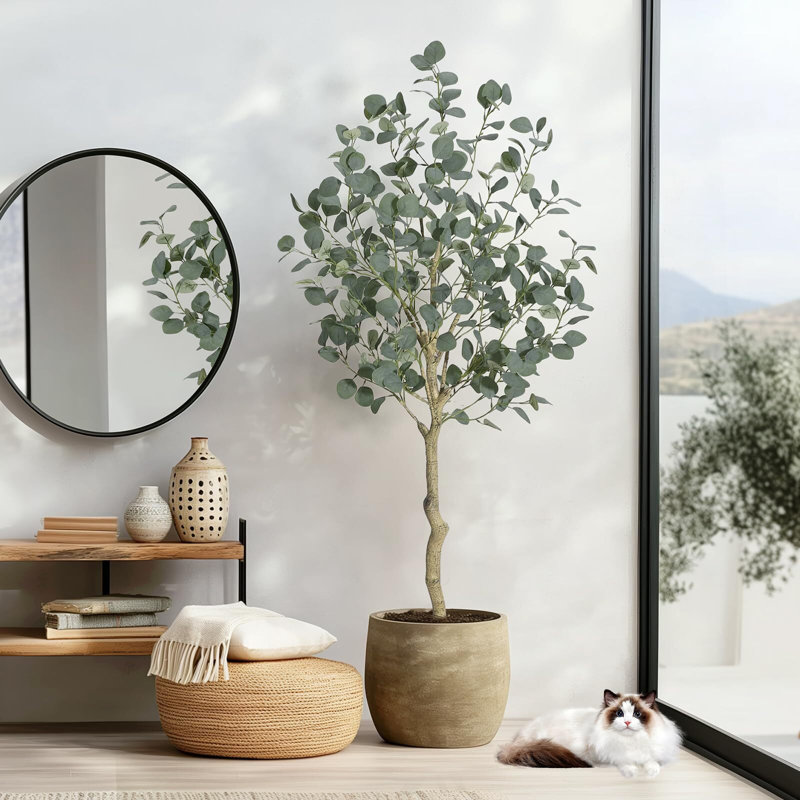 Artificial Tree Plant Eucalyptus Tree 6FT Tall, 48" H x 6" W x 6" D