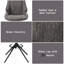 Chaise d'appoint en chenille Malika brun gris avec pivot (ensemble de 2)