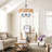 5-light Rattan Candelabra Pendant Light with Diffuser