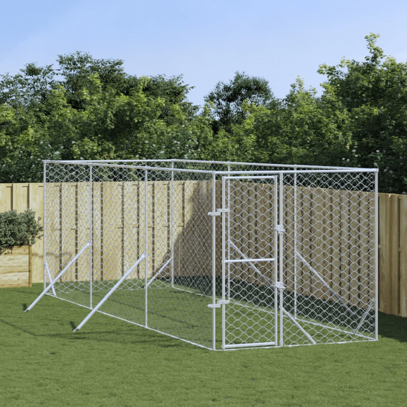 Rhianna 200cm H Metal Yard Kennel With Door, 2m H x 6m W x 2m D