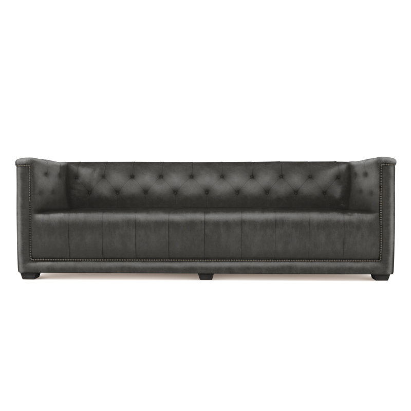 Canapé Hudson, Cuir rétro graphite, Ébène