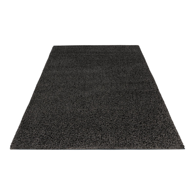 Twist Solid Colour Area Rug, Rectangular 80 x 150cm, Anthracite