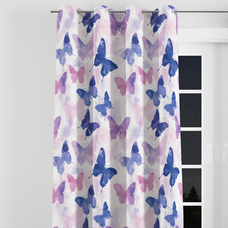 Rideaux occultant pour filles - 1 panneau à œillets Airy Baita, L 52 po x L 90 po, Œillets argentés