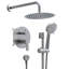 Système de douche de 10 pouces, ensembles de robinets de douche à barre coulissante, pommes de douche rondes complètes et combiné de douche à main 5 jets, robinet mural noir mat