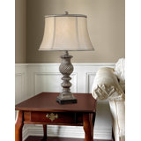 Mulinello 30 in. Aged Silver with Black Table Lamp