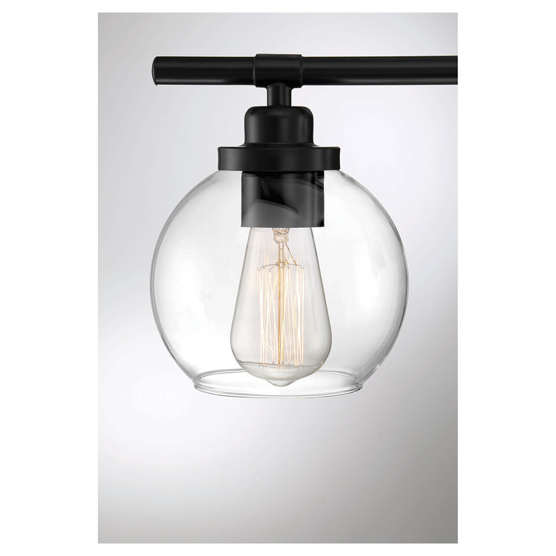 Hegland Dimmable Vanity Light in Matte Black, Matte Black, 2 Lights, 8.5" H x 14" W x 14" D