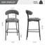 Tabouret de bar à hauteur de comptoir avec îlot de cuisine avec base thermolaquée noire et repose-pieds-717313398