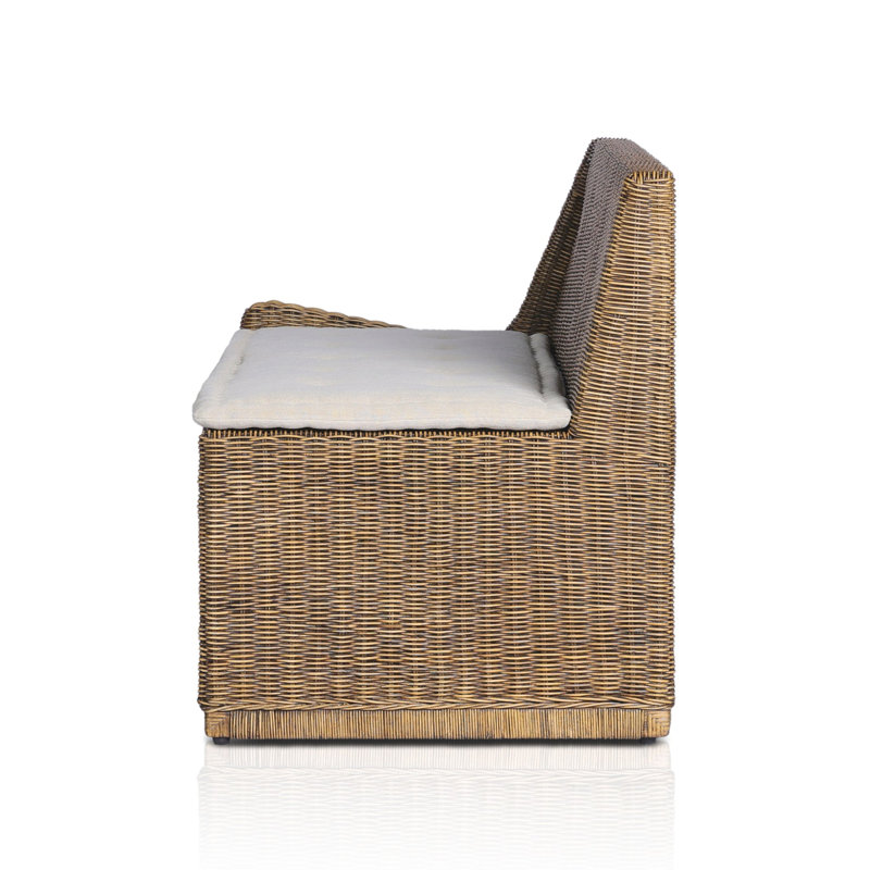Senna Woven Dining Bench, 33" H x 49" W x 26.25" D