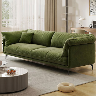 70.87" Green Velvet Standard Sofa cushion couch