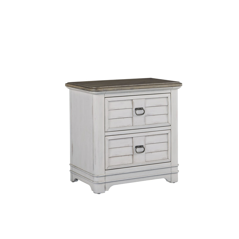 Ailany 30'' W Nightstand, White-washed