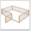Structure de lit de jour en bois avec clôture et porte, conception multifonctionnelle pour la sécurité et la polyvalence dans n'importe quelle pièce-129431928