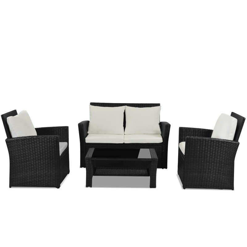 Salisbury 4 Seater Chair with Cushions, Black