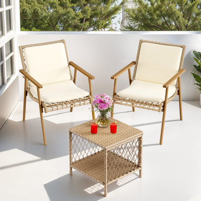 Athalene 2 - Person Patio Conversation Set with Cushions